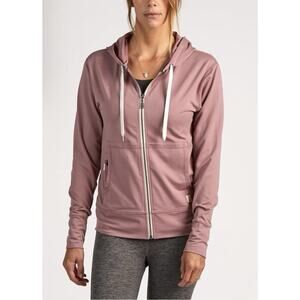 Vuori Halo Performance Hoodie Pink Full Zip DreamKnit Women's Size M